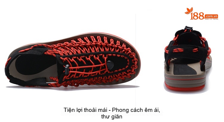 Sandal Rọ Nam Quai Dệt Bện Thoáng Khí Chống Trượt Chiều Cao Đế Khoảng 3cm Màu Đen, Xám, Đỏ, Xanh Navy... chi tiết 45