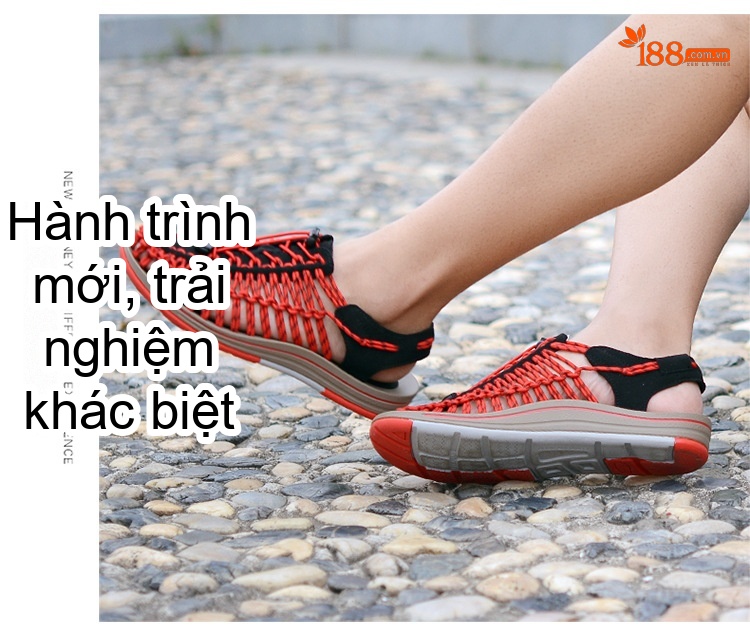 Sandal Rọ Nam Quai Dệt Bện Thoáng Khí Chống Trượt Chiều Cao Đế Khoảng 3cm Màu Đen, Xám, Đỏ, Xanh Navy... chi tiết 32
