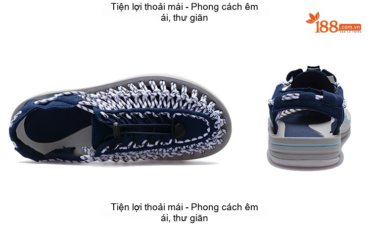 Sandal Rọ Nam Quai Dệt Bện Thoáng Khí Chống Trượt Chiều Cao Đế Khoảng 3cm Màu Đen, Xám, Đỏ, Xanh Navy... chi tiết 36