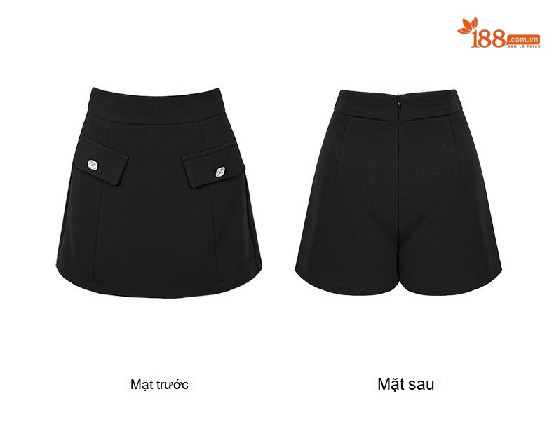 Set Áo Blazer Ngắn Tay Dài Thiết Kế Màu Tương Phản và Chân Váy Chữ A Màu Đen chi tiết 6