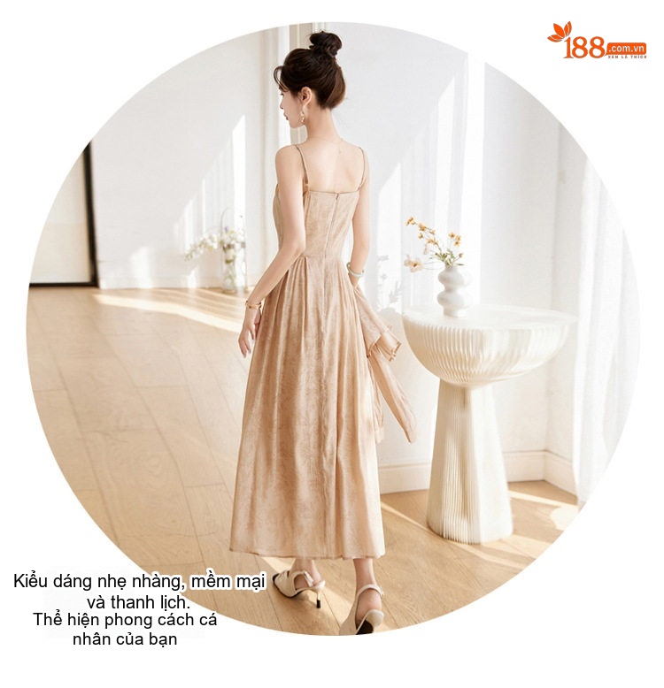 Set Áo Croptop Tay Dài và Chân Váy Midi Thêu Hoa Phong Cách Trung Hoa Màu Kem, Nâu chi tiết 15