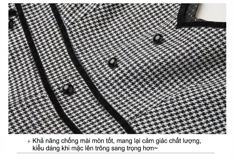Set Áo Dệt Kim Cổ Lọ Tay Dài Và Yếm Quần Ống Rộng Caro Lông Chuột chi tiết 16