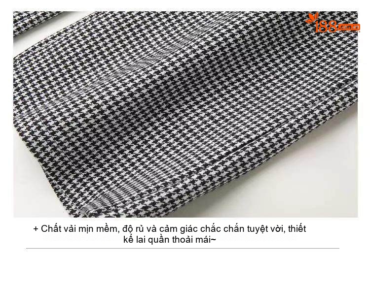 Set Áo Dệt Kim Cổ Lọ Tay Dài Và Yếm Quần Ống Rộng Caro Lông Chuột chi tiết 17