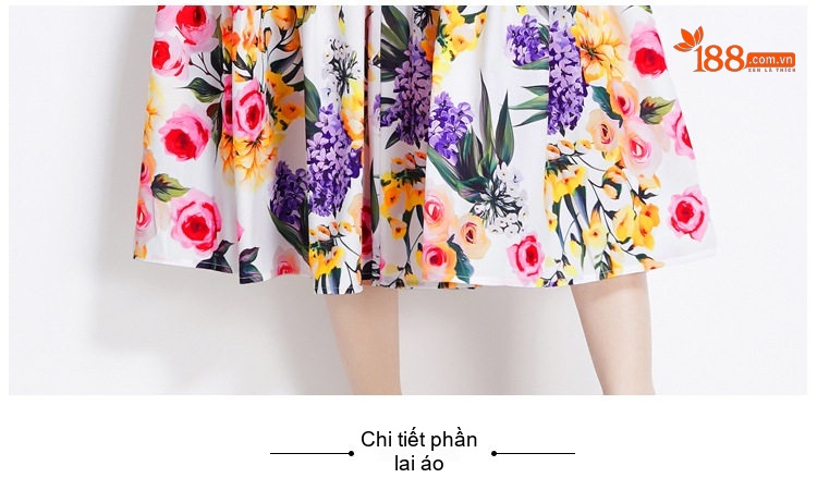 Set Áo Hai Dây Hở Eo Và Chân Váy Dài Xòe Họa Tiết Hoa Mùa Hè Phong Cách Hawaii chi tiết 12