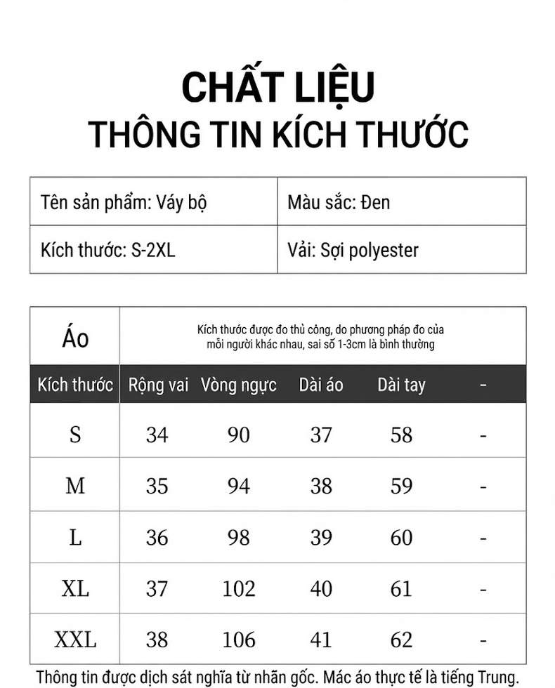 Set Áo Khoác Blazer và Váy Hai Dây Nữ Thu Đông Dáng Xòe Thắt Eo Màu Đen chi tiết 5