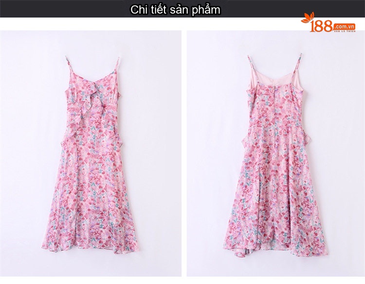 Set Áo Khoác Cardigan Dệt Kim Và Đầm Hai Dây Xòe Họa Tiết Hoa Phong Cách Thanh Lịch Màu Hồng, Xanh chi tiết 26