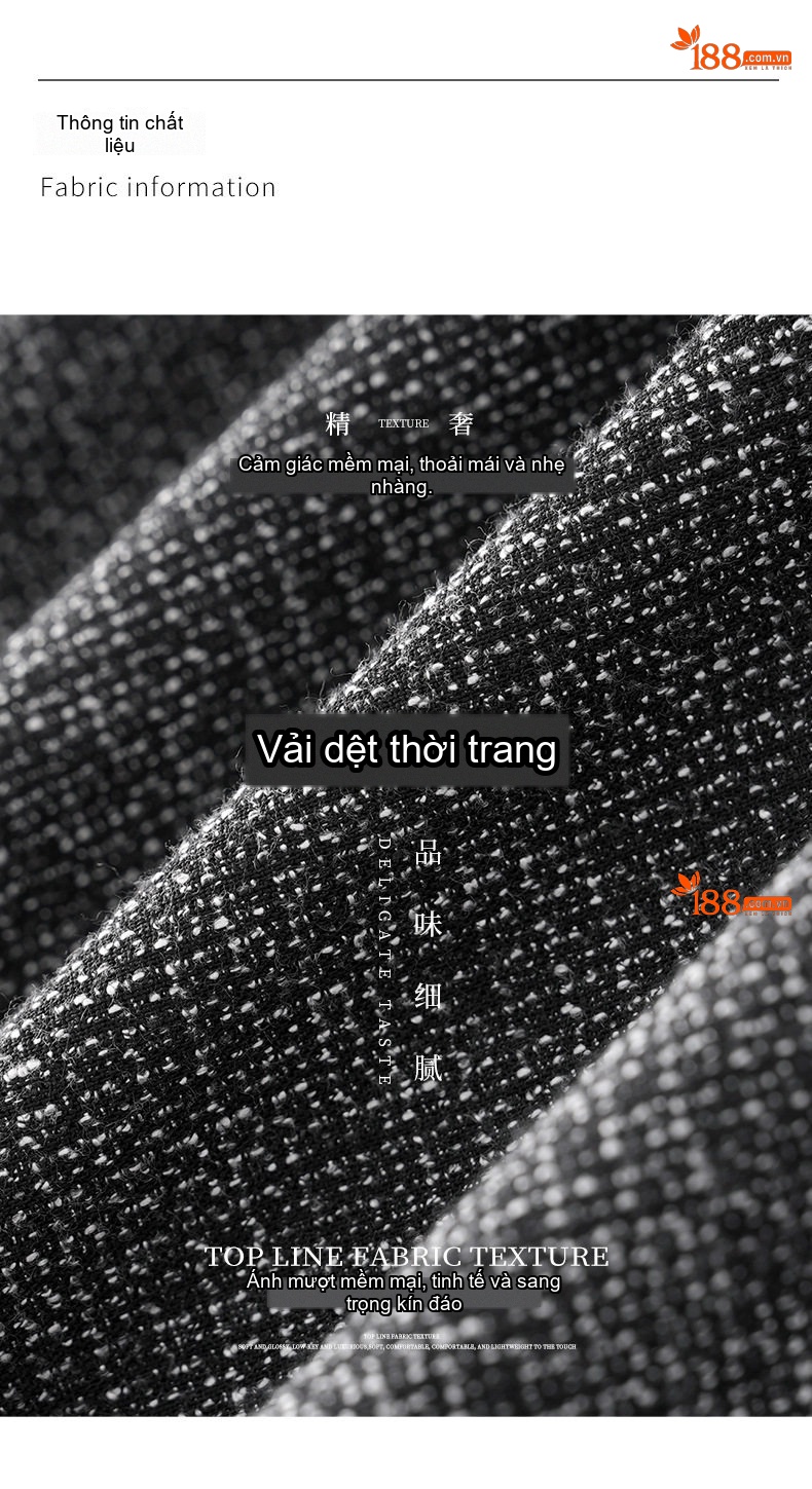 Set Áo Khoác Không Tay và Chân Váy Đuôi Cá Vải Hoa Phong Cách Lão Tiền Màu Xám, Đen chi tiết 3