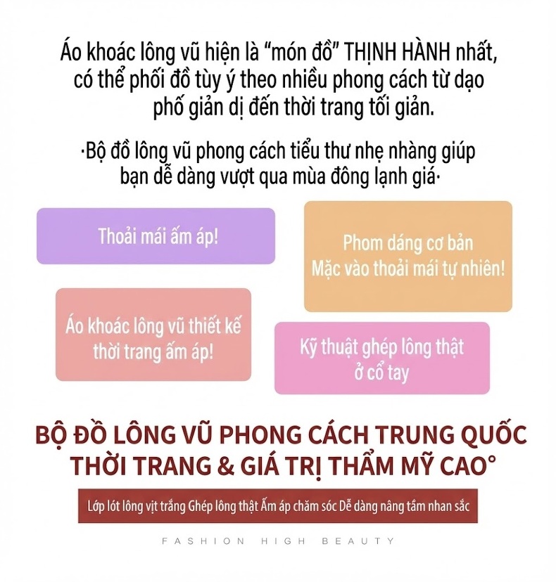Set Áo Khoác Lông Cổ Tay Lông Vũ Quần Váy Nữ chi tiết 3