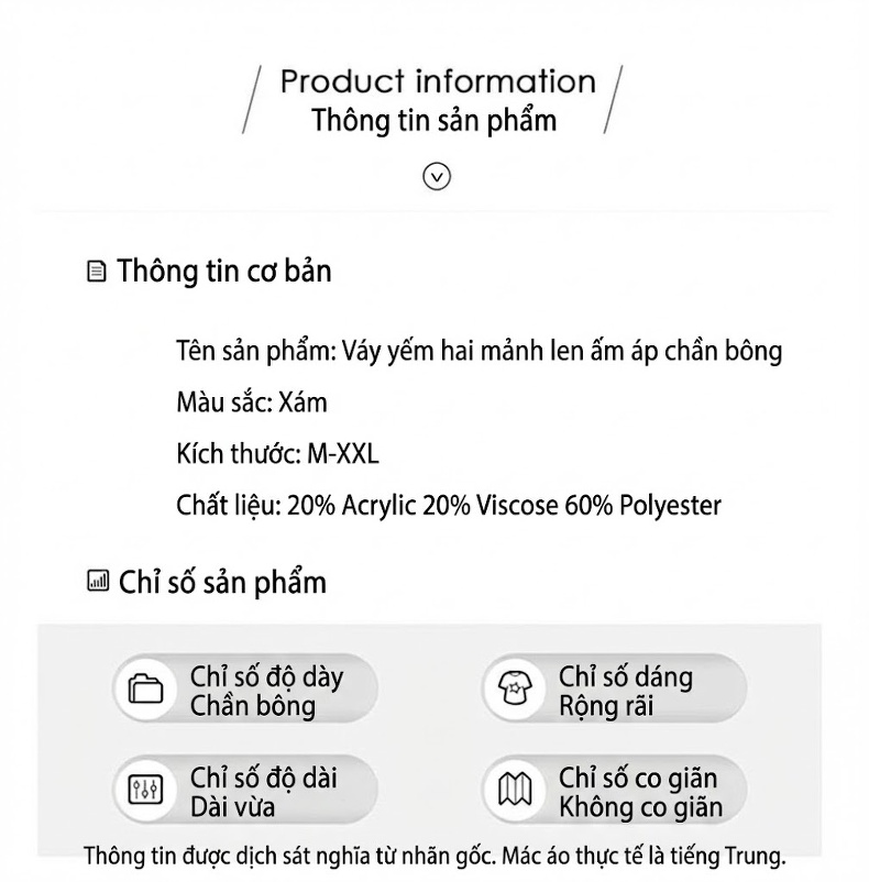 Set Áo Khoác Lông Cừu Phong Cách Tiểu Thư Kèm Chân Váy Chữ A Dáng Dài Màu Xám chi tiết 11