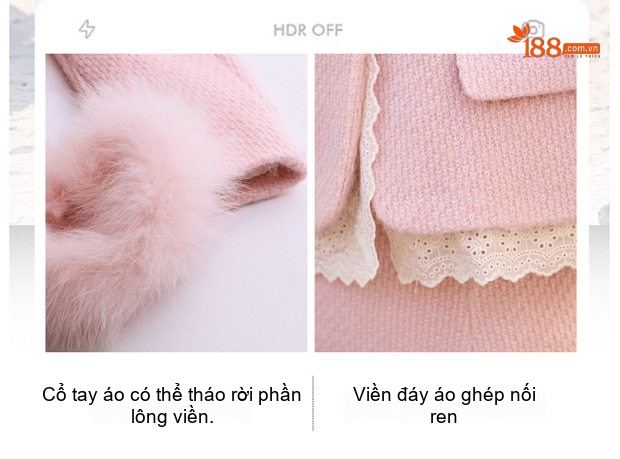 Set Áo Khoác Lông và Chân Váy Tiểu Thư Phong Cách Hàn Quốc chi tiết 12