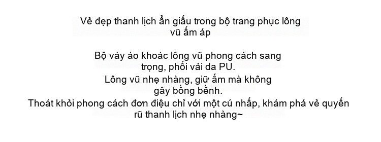 Set Áo Khoác Lót Lông Vũ Và Chân Váy Dáng Dài Phong Cách Tiểu Thư Màu Nâu, Xám chi tiết 3