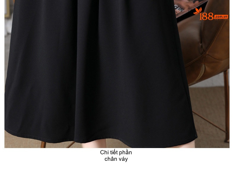 Set Áo Khoác Tay Dài và Chân Váy Xòe Tiểu Thư Phong Cách Thời Trang Nữ Màu Trắng Kem, Đen chi tiết 31