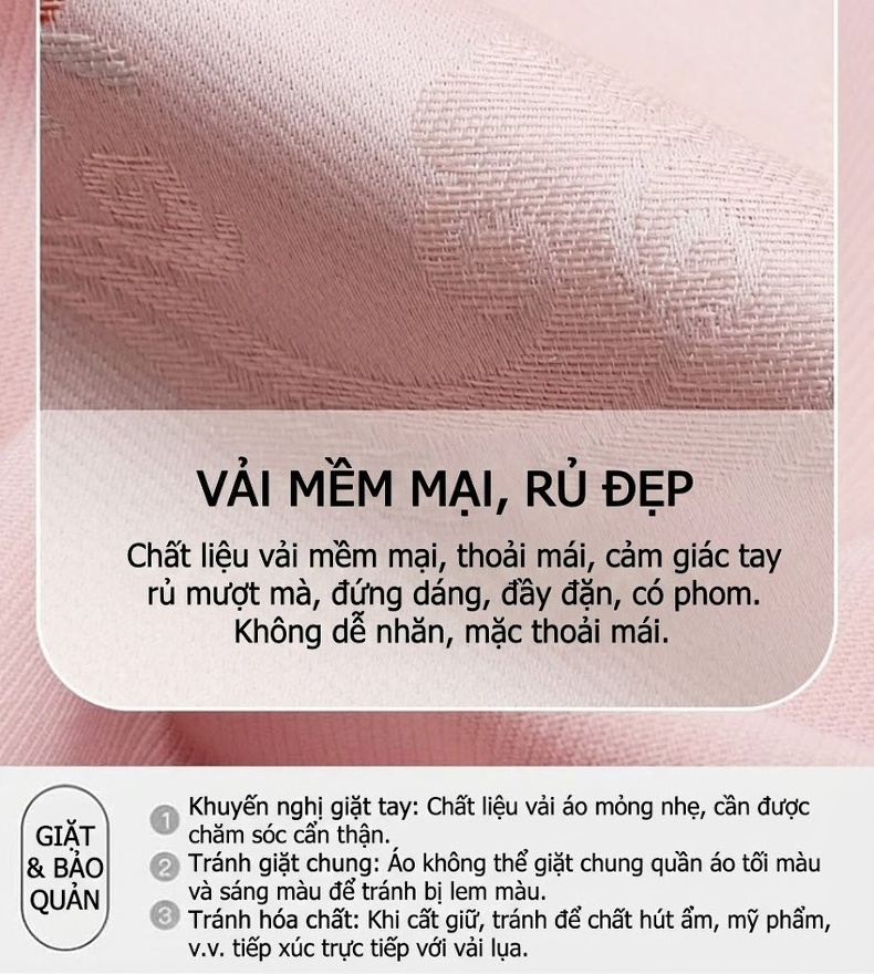 Set Áo Khoác Tiểu Hương Nữ Cổ Tàu Tay Lỡ Và Chân Váy Đuôi Cá Màu Hồng chi tiết 9