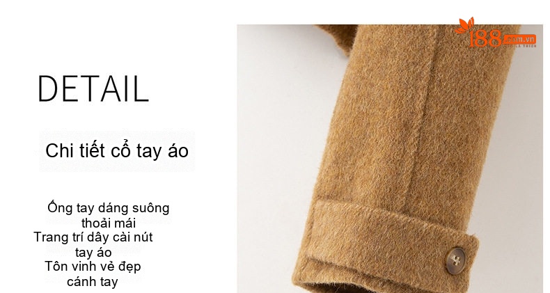 Set Áo Khoác Và Chân Váy Nữ Hai Mặt Vải Lông Cừu Phong Cách Tiểu Thư Màu Nâu, Kem, Xám chi tiết 11