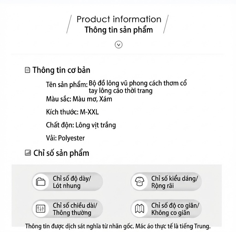 Set Áo Khoác và Chân Váy Tiểu Thư Vải Tweed Lót Lông Trắng chi tiết 2