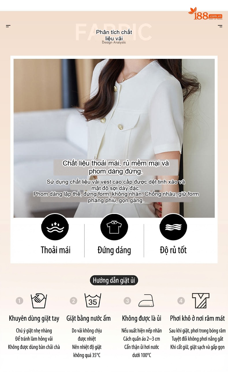 Set Áo Vest Croptop Tay Ngắn và Quần Dài Nữ Phong Cách Tiểu Thư Màu Xanh, Trắng, Đen chi tiết 4