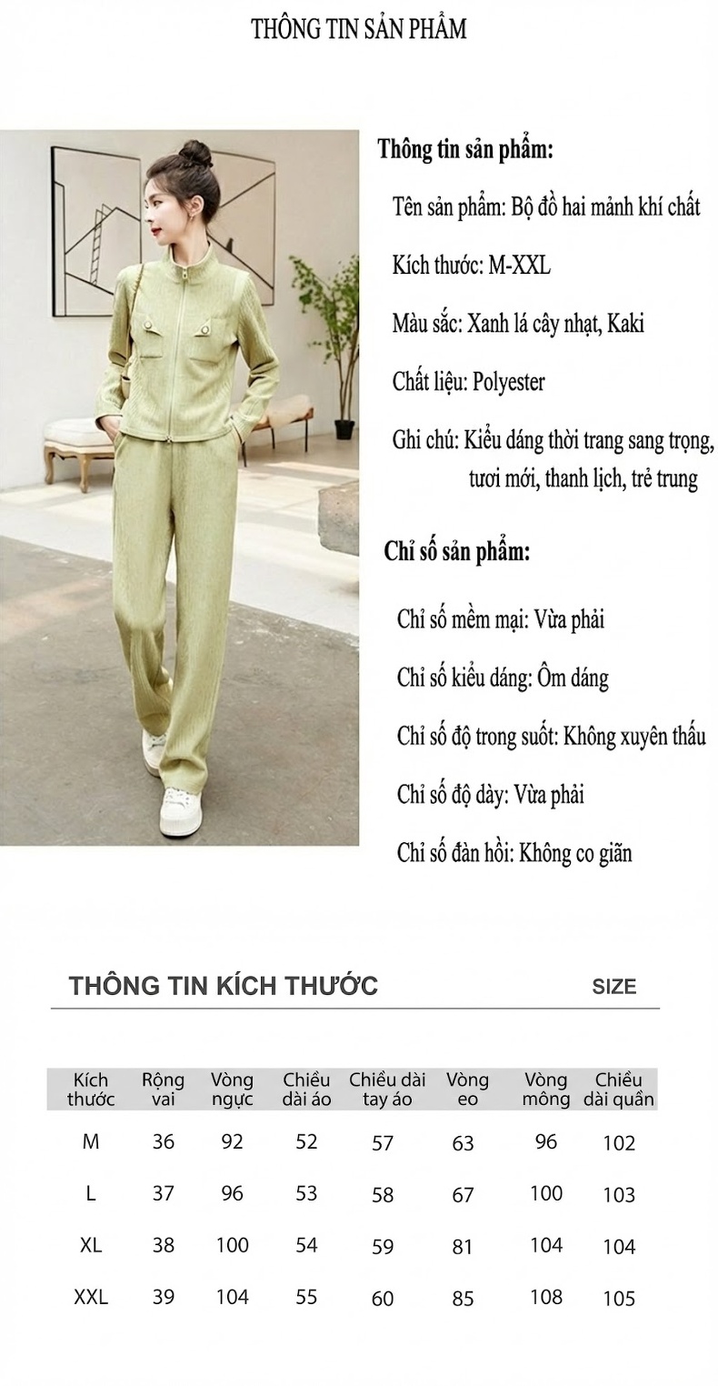 Set Bộ Áo Khoác Quần Dài Nữ Phong Cách Tiểu Thư Thanh Lịch chi tiết 5