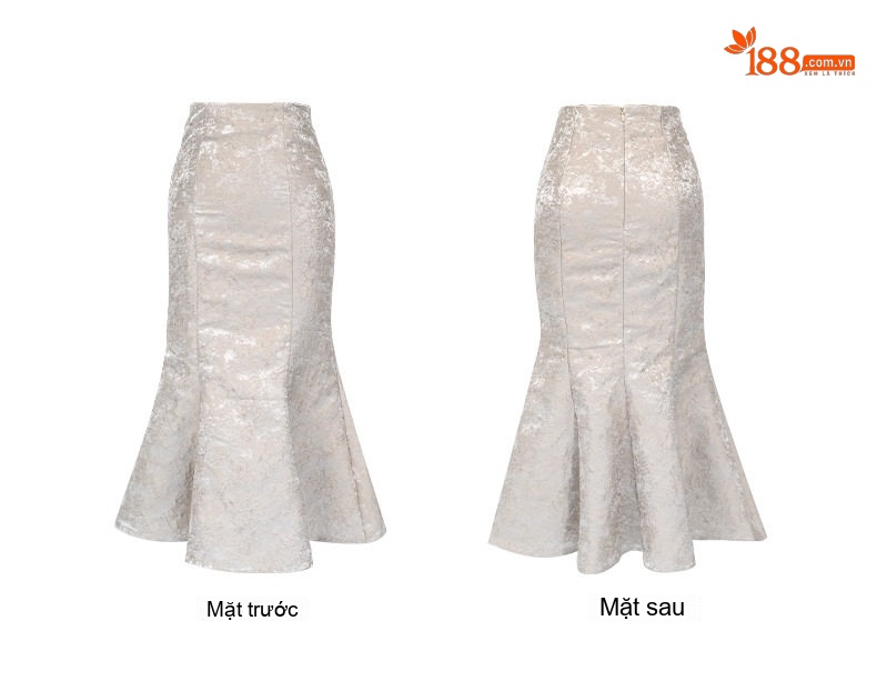 Set Bộ Áo Ren Cổ chữ V Tay Dài Bèo Nhún và Chân Váy Bút Chì Nữ chi tiết 7