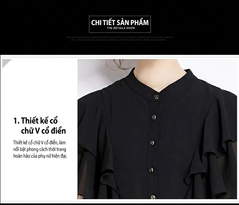 Set Bộ Áo Voan Tay Bèo Quần Chân Váy Xòe Họa Tiết Hoa Nhí Màu Đen, Kem chi tiết 11