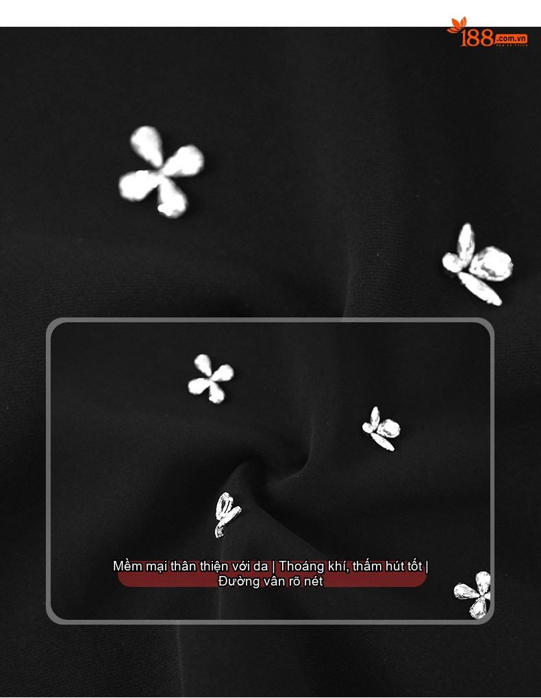 Set Bộ Nữ Áo Croptop Tay Lửng Chân Váy Ngắn Ôm Hông Đính Đá Phong Cách Tiểu Thư Màu Đen chi tiết 3