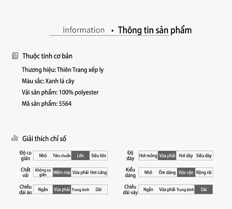 Set Bộ Nữ Áo Dài Tay Chân Váy Chữ A Thanh Lịch Màu Xanh Lá, Đen chi tiết 4
