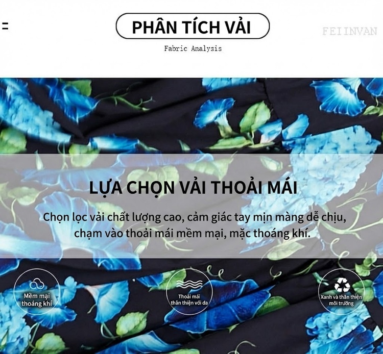 Set Bộ Nữ Áo Hai Dây Yếm Ngực Chân Váy Dài Xòe Eo Cao Họa Tiết Hoa chi tiết 3