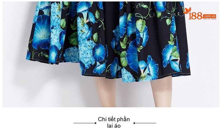 Set Bộ Nữ Áo Hai Dây Yếm Ngực Chân Váy Dài Xòe Eo Cao Họa Tiết Hoa chi tiết 12