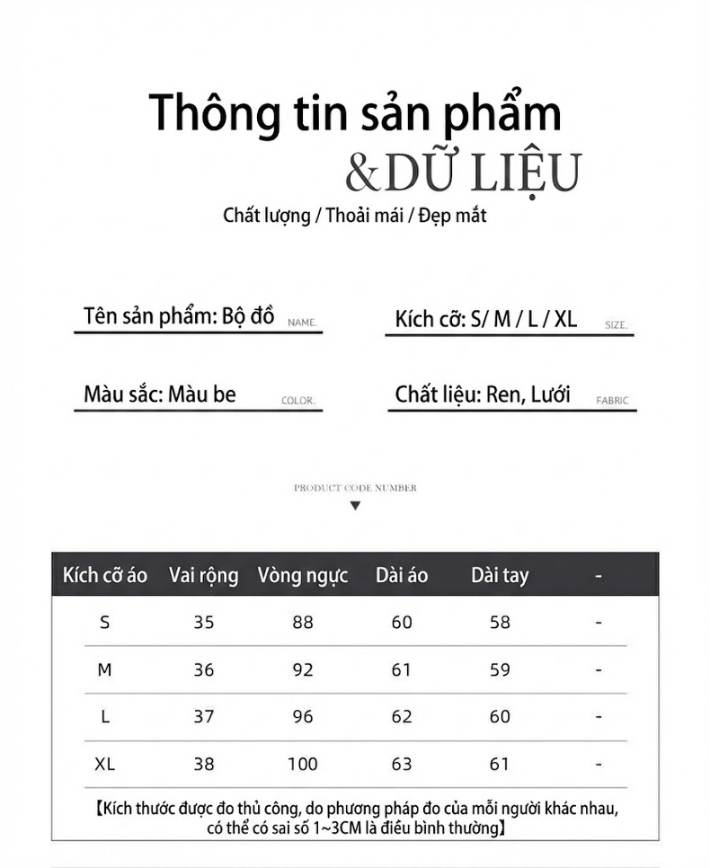 Set Bộ Tiểu Thư Áo Dài Tay Chân Váy Voan Ren Nữ Tính Màu Trắng Kem chi tiết 5