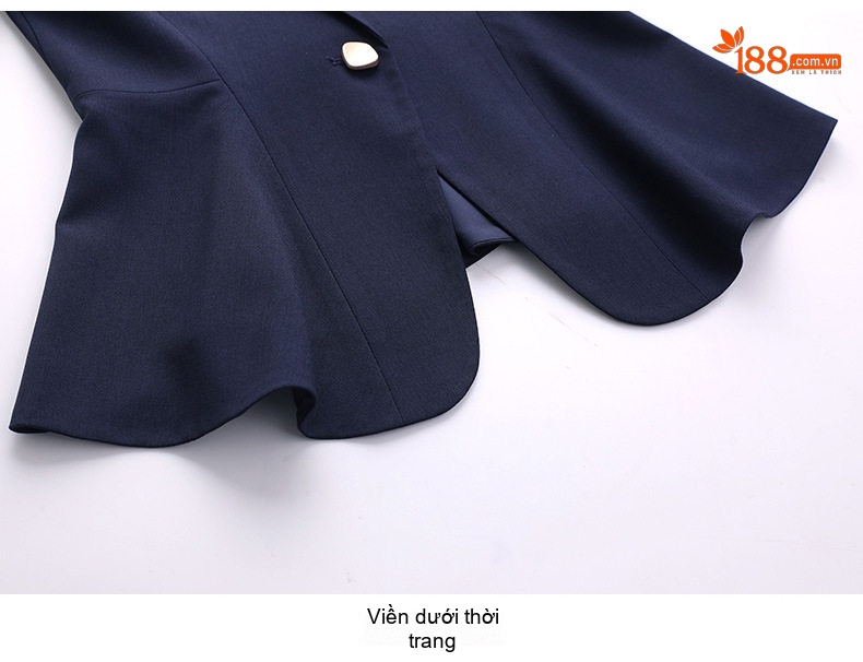 Set Bộ Vest Công Sở Nữ Tay Ngắn Kiểu Dáng Thanh Lịch Màu Xám, Xanh Navy, Nâu, Đen chi tiết 7
