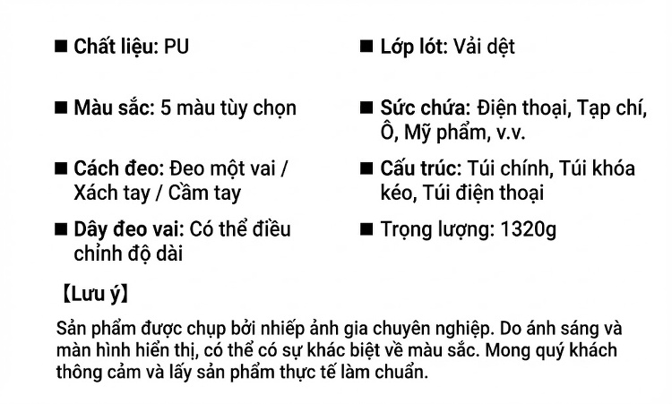 Set Túi Tote Nữ Đeo Vai Đeo Chéo 3 Món Phong Cách Casual Màu Nâu, Hồng, Xanh, Đen... chi tiết 8