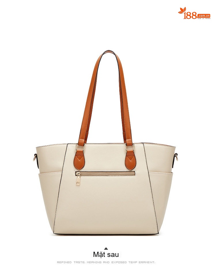 Set Túi Tote Nữ Đeo Vai Đeo Chéo 3 Món Phong Cách Casual Màu Nâu, Hồng, Xanh, Đen... chi tiết 16
