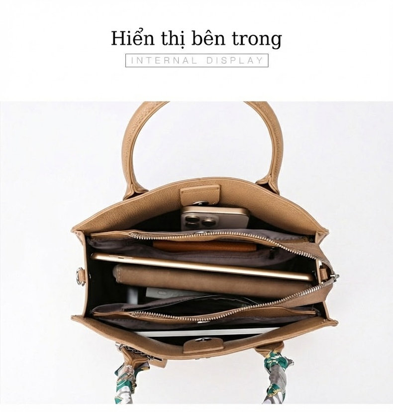 Set Túi Xách Nữ Ba Món Da Mờ Đơn Giản Túi Đeo Vai Túi Tote Màu Đen, Nâu, Đỏ, Xanh Dương... chi tiết 44