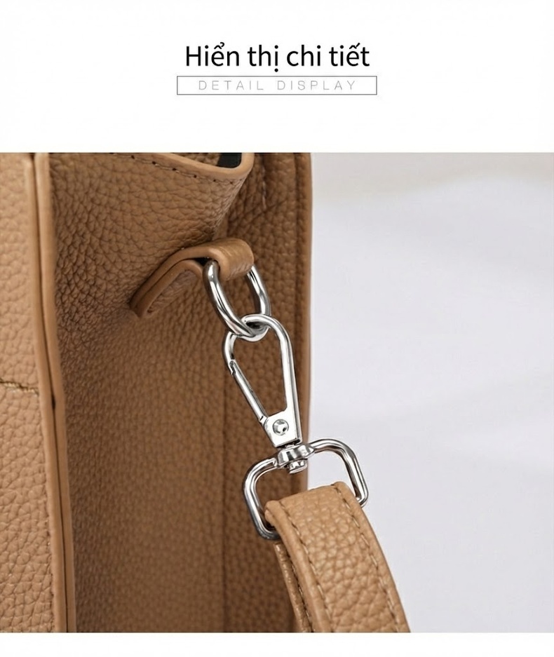 Set Túi Xách Nữ Ba Món Da Mờ Đơn Giản Túi Đeo Vai Túi Tote Màu Đen, Nâu, Đỏ, Xanh Dương... chi tiết 39