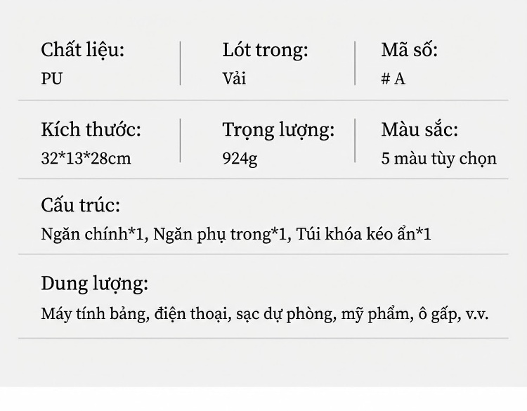 Set Túi Xách Nữ Ba Món In Chữ Dập Nổi, Túi Tote Lớn, Túi Đeo Chéo, Ví Cầm Tay Màu Nâu, Kem, Đen... chi tiết 5