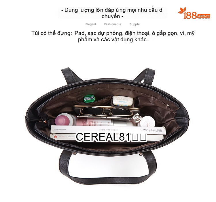 Set Túi Xách Nữ Thời Trang Đeo Vai, Túi Tote, Túi Đeo Chéo, Ví Cầm Tay Nhiều Chi Tiết Màu Hồng, Nâu, Đen, Đỏ... chi tiết 10