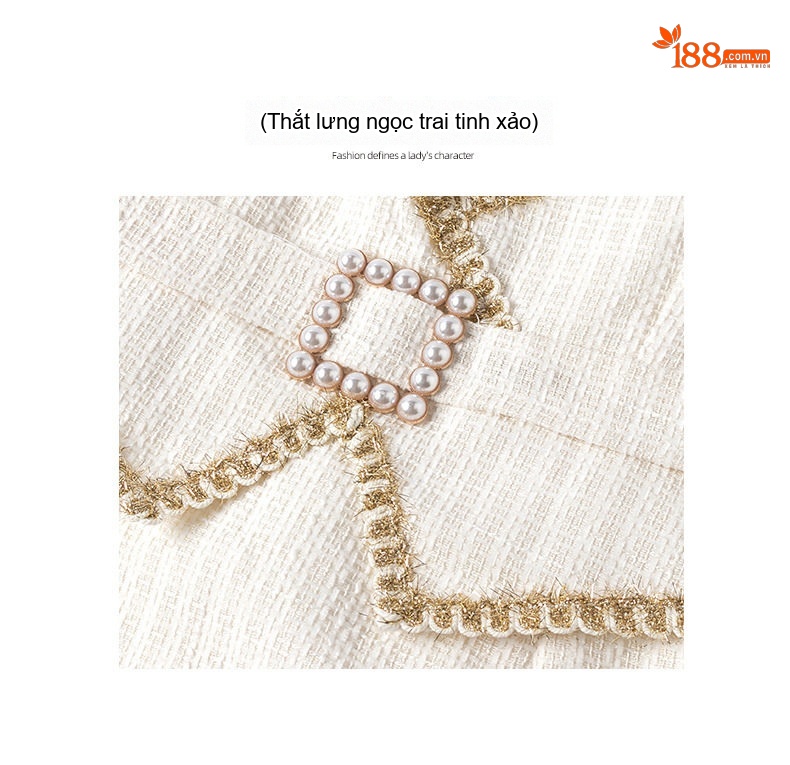 Set Váy Tiểu Thư Tay Dài Phong Cách Tiểu Hương Ngọt Ngào Hai Món Màu Trắng chi tiết 6