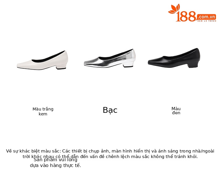 Giày da bò nữ gót thấp 3 cm mũi vuông miệng nông phong cách Hàn Quốc — màu đen chi tiết 4