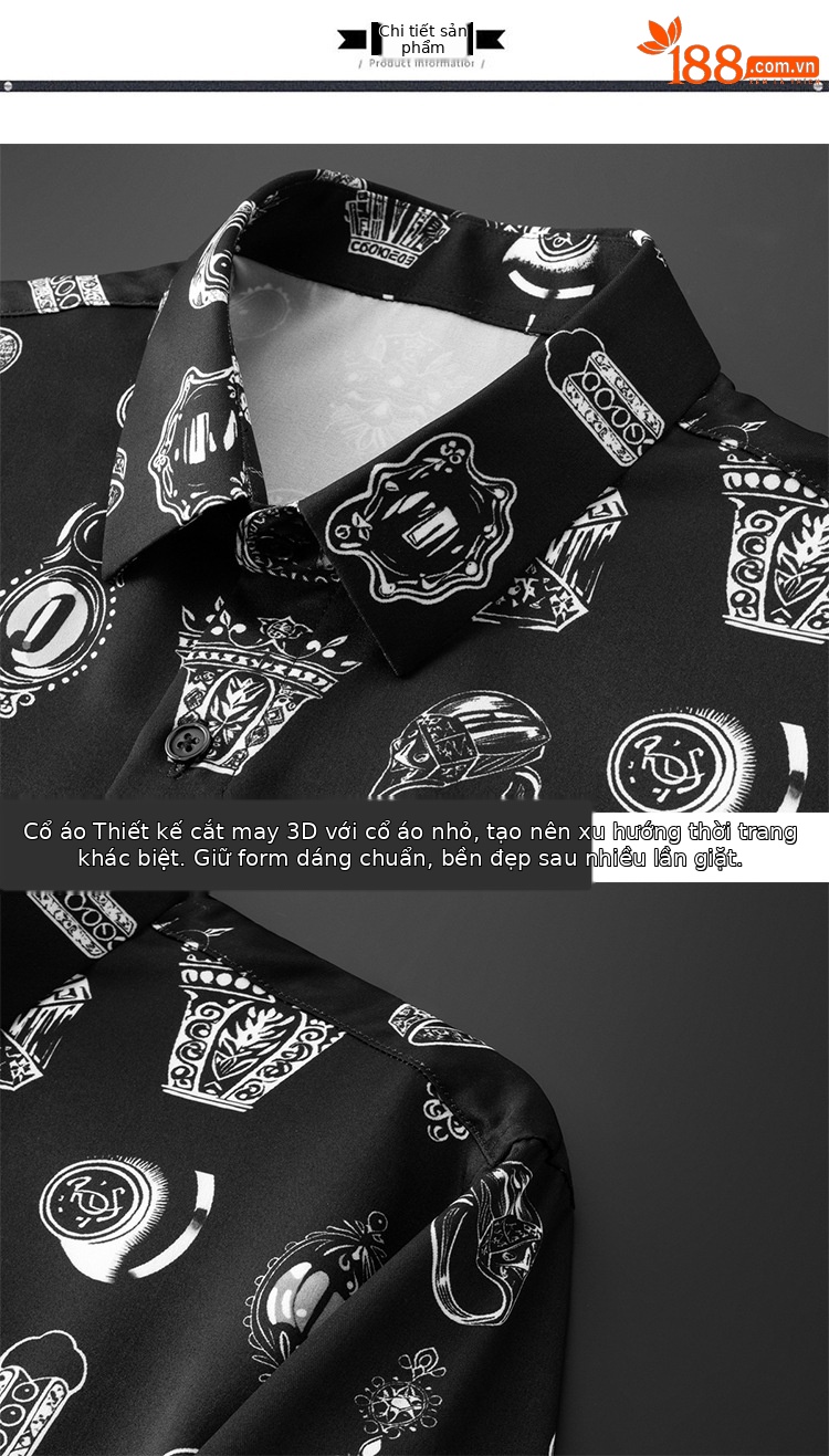 Áo sơ mi nam dài tay phong cách châu Âu, họa tiết kẻ caro, chất liệu polyester chống nhăn, form ôm vừa vặn — Màu ảnh, Giá bán đại lý không được thấp hơn 208 chi tiết 8