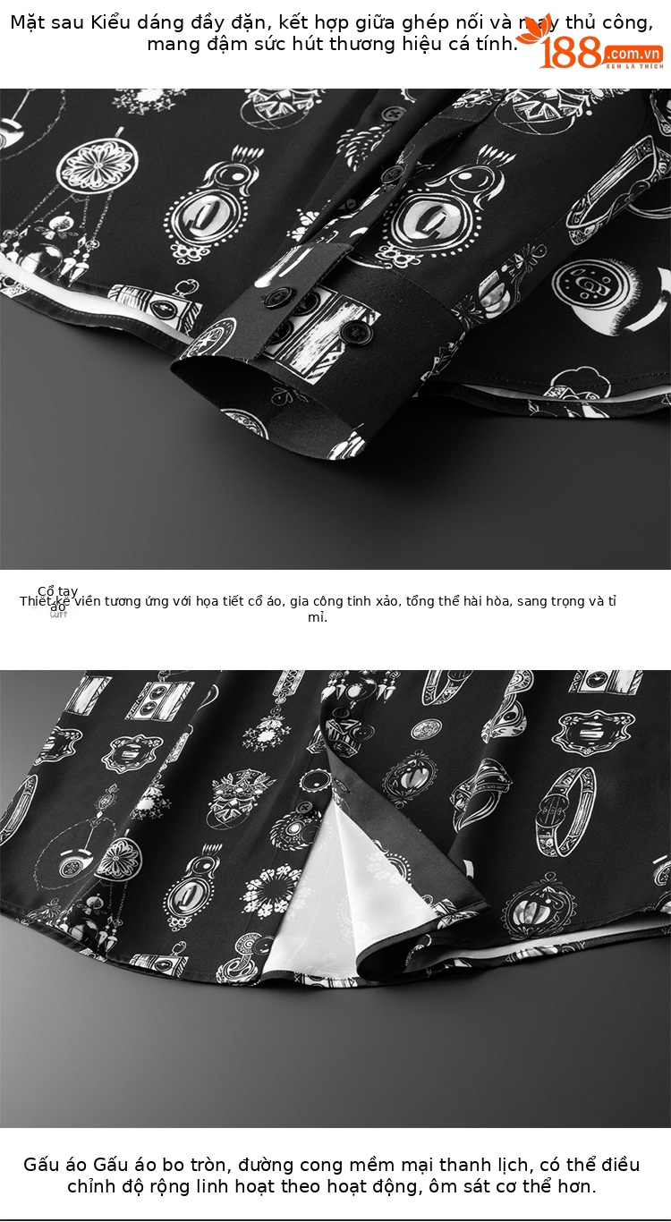 Áo sơ mi nam dài tay phong cách châu Âu, họa tiết kẻ caro, chất liệu polyester chống nhăn, form ôm vừa vặn — Màu ảnh, Giá bán đại lý không được thấp hơn 208 chi tiết 9