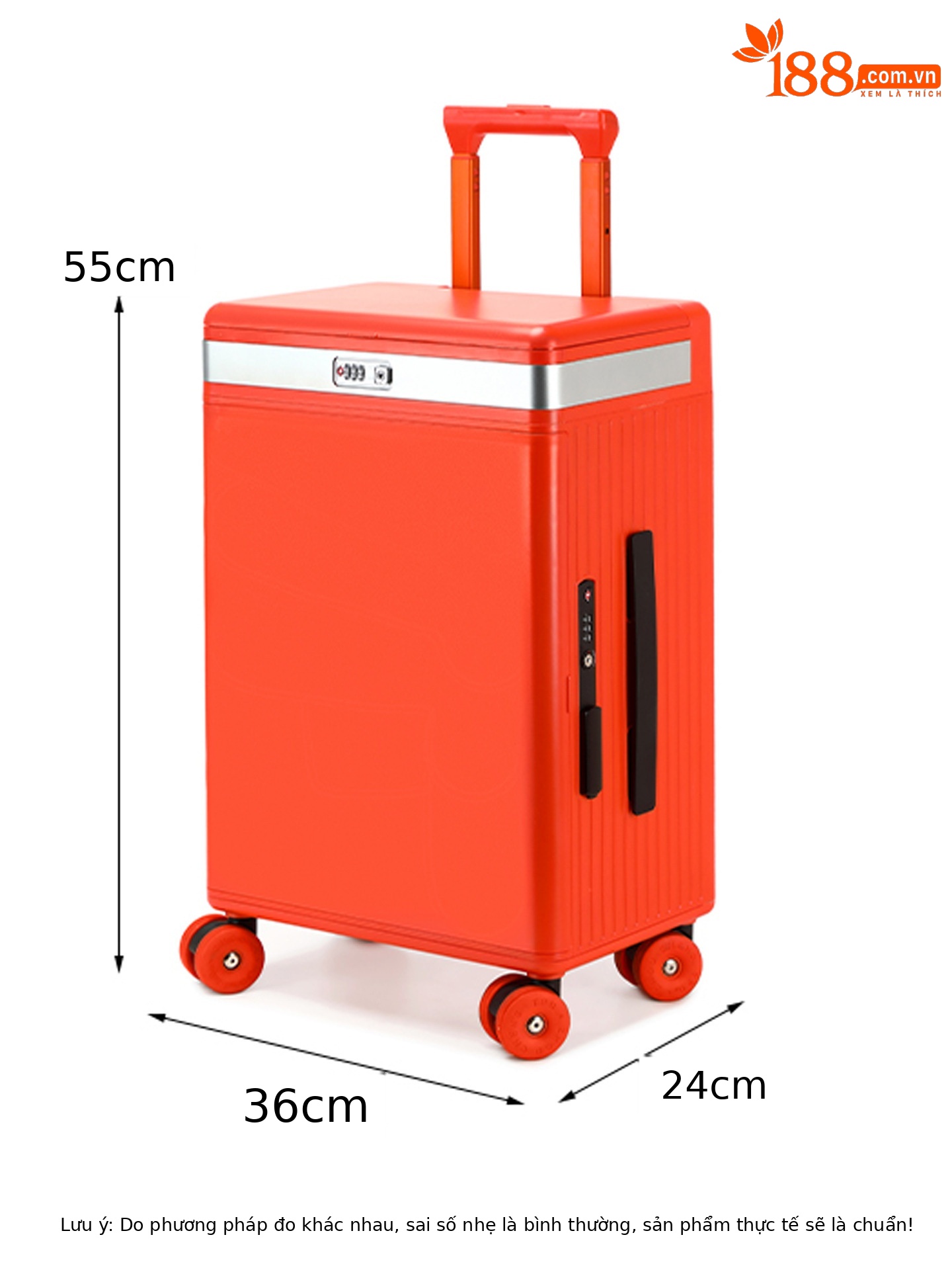 Vali trang điểm có gương, nắp mở bên hông, ngăn sâu lớn, tích hợp đèn LED điều chỉnh độ sáng, giá đỡ USB và giá đỡ điện thoại — Đêm cực đen + tay cầm đen + bánh xe đen chi tiết 25