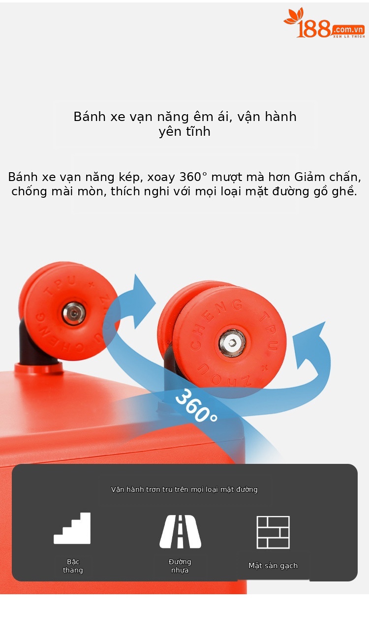 Vali trang điểm có gương, nắp mở bên hông, ngăn sâu lớn, sạc USB, giá đỡ cốc điều chỉnh độ sáng, giá đỡ điện thoại — Đêm cực đen + tay cầm đen + bánh xe đen chi tiết 12