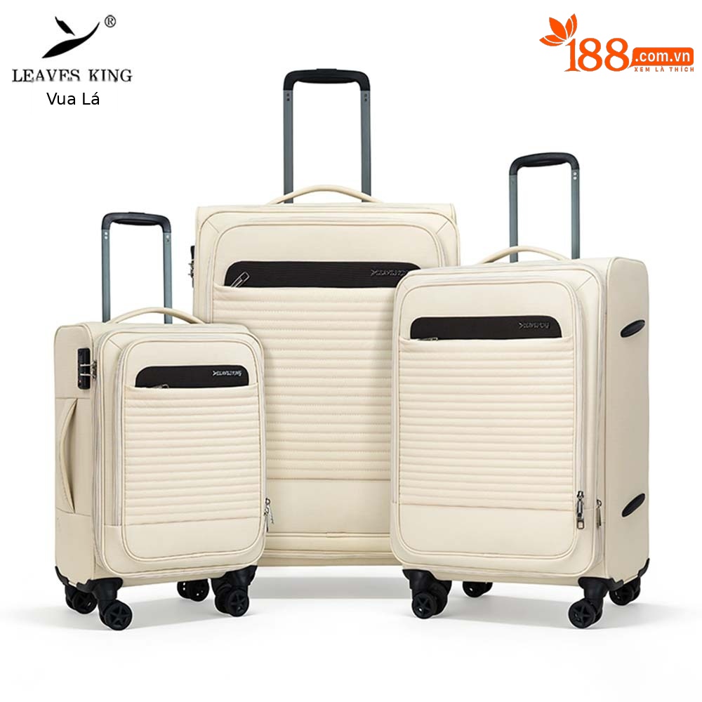 Bộ vali vải siêu nhẹ du lịch 3 size 20/24/28 inch kéo tay xách tay — màu đen, Màu nâu nhạt