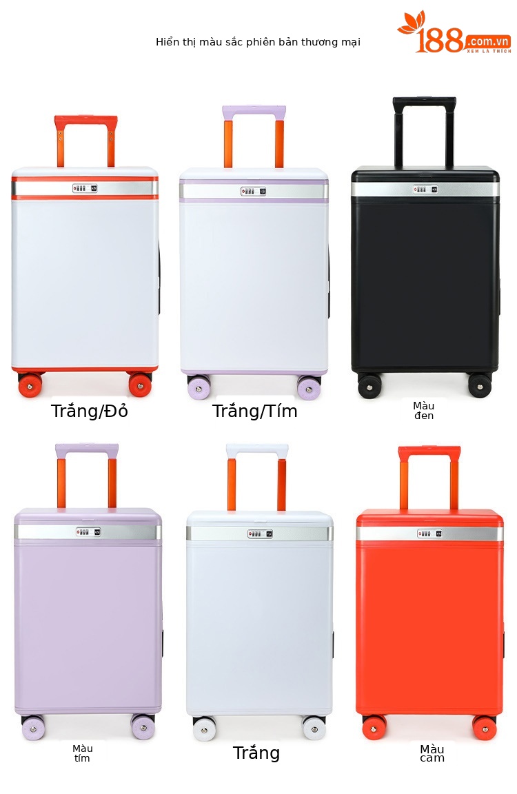 Vali đựng đồ trang điểm chuyên nghiệp có gương điều chỉnh độ sáng, nắp mở bên hông, ngăn sâu lớn, tích hợp USB và giá đỡ cốc — Đêm cực đen + tay cầm đen + bánh xe đen chi tiết 19