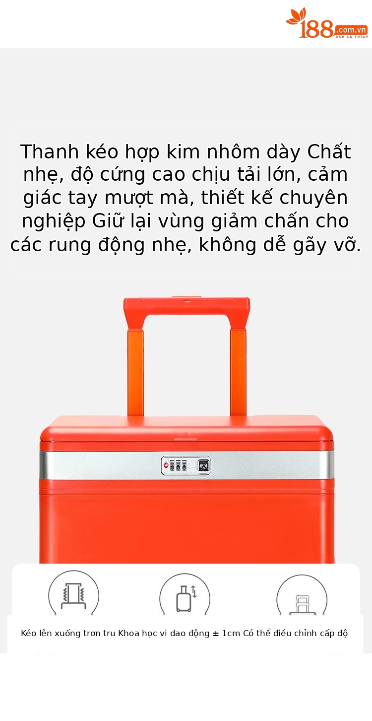 Vali kéo trang điểm có gương, nắp mở bên hông, ngăn sâu lớn, sạc USB, đèn led điều chỉnh độ sáng, kèm giá đỡ cốc và điện thoại — Đêm cực đen + tay cầm đen + bánh xe đen chi tiết 14
