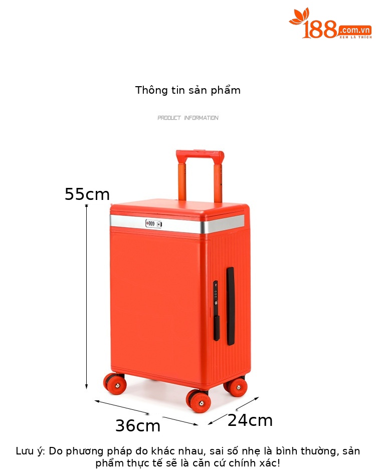 Vali kéo mở nắp hông ngăn sâu có gương trang điểm, giá đỡ cốc sạc điện thoại đa năng — Đêm cực đen + tay cầm đen + bánh xe đen chi tiết 16