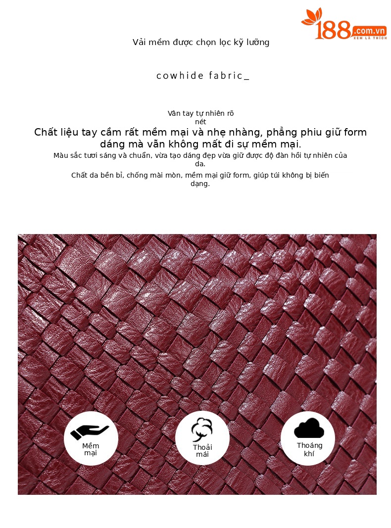 Túi đeo chéo nữ handmade đan dây hình lưỡi liềm, phong cách giải trí, dung tích lớn, đi làm hàng ngày chi tiết 10