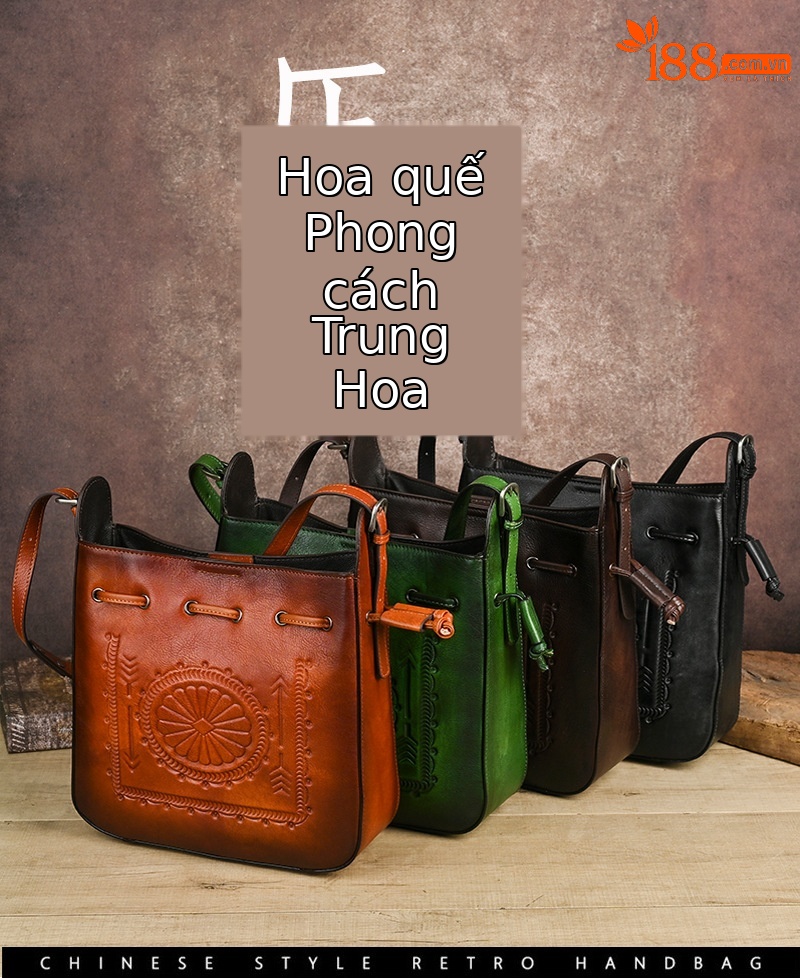 Túi tote da bò cổ điển phong cách vintage, đáy rộng, dung tích lớn, quai đeo vai — Màu xanh lá cây chi tiết 1
