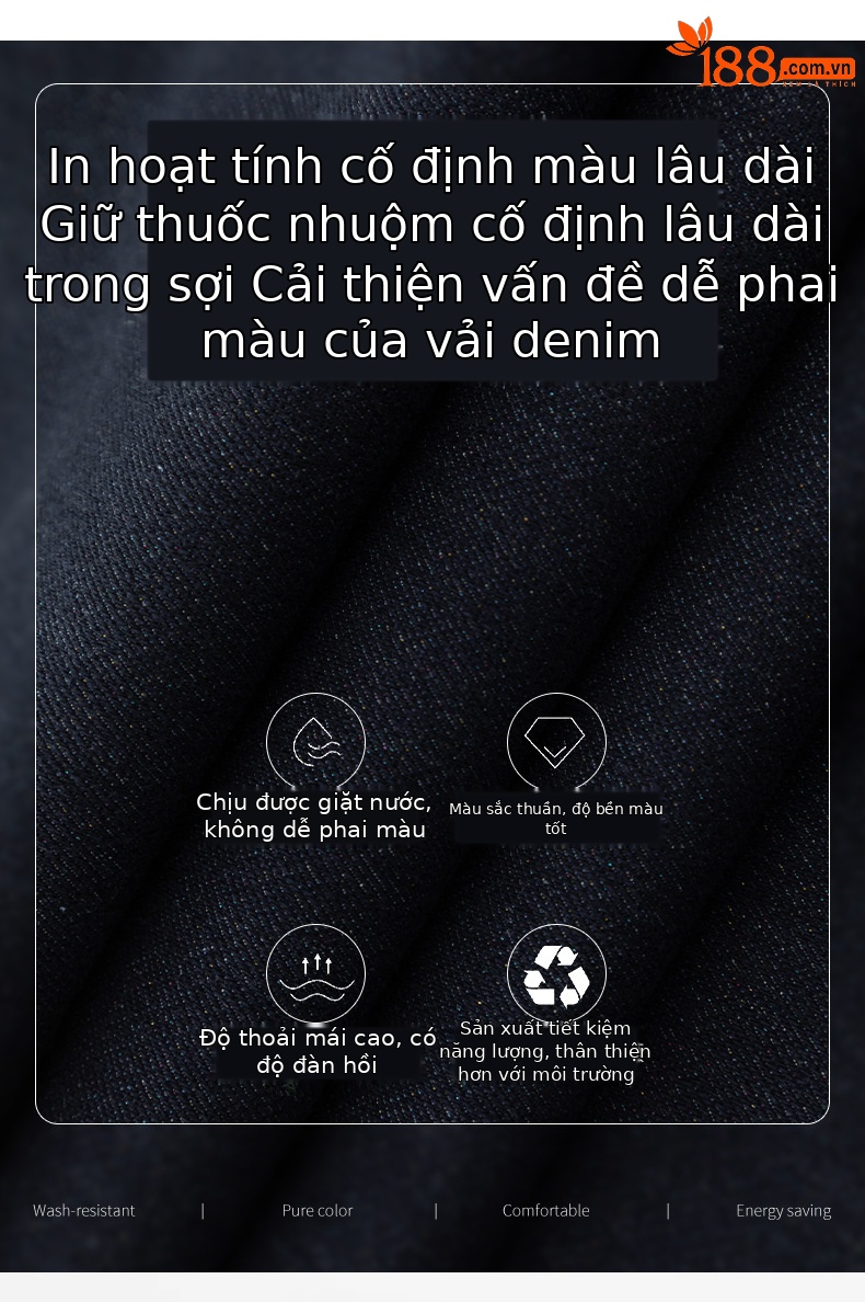 Quần jean nữ ống rộng dáng suông xanh đậm — Xanh da trờicolor chi tiết 3