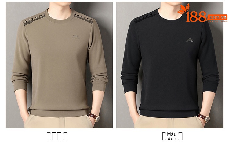 Áo sweatshirt nam cổ tròn dài tay, nỉ lông cừu dày dặn, form rộng thoải mái — Xanh trên chi tiết 3