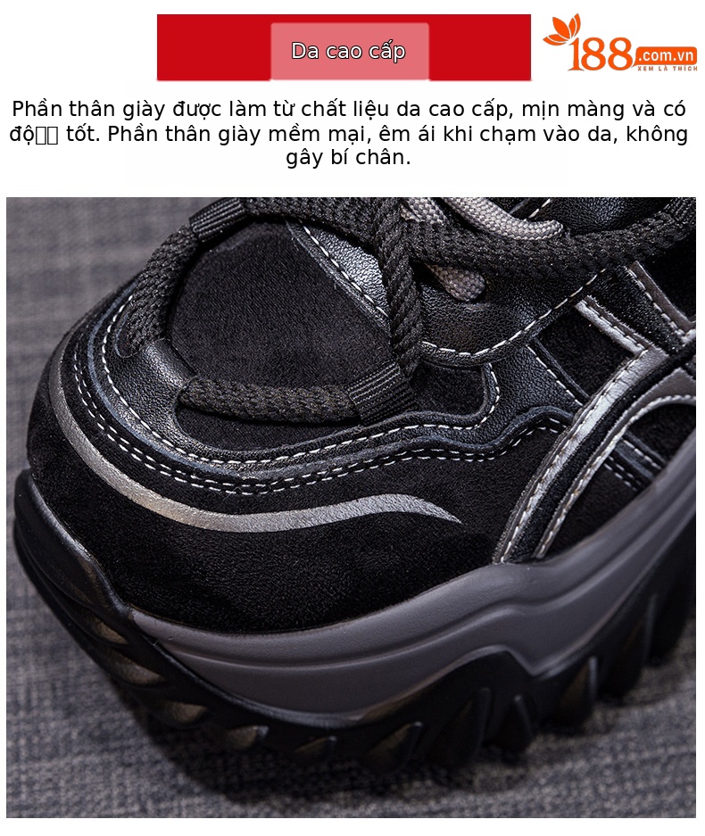 Giày sneaker nữ đế dày tăng chiều cao phong cách Hàn Quốc mùa thu đông 2026 — 5006-1 lót lông nâu, 5006-1 lót lông đen, 5006 một lớp màu kem, 5006 một lớp nâu chi tiết 7